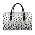 Black And White Geometric Pattern Print Leather Duffel Bag