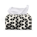 Black And White Geometric Pattern Print Leather Tissue Box Cover