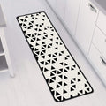 Black And White Geometric Pattern Print Long Kitchen Mat