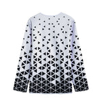 Black And White Geometric Pattern Print Long Sleeve Short Coat