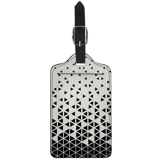 Black And White Geometric Pattern Print Luggage Tag