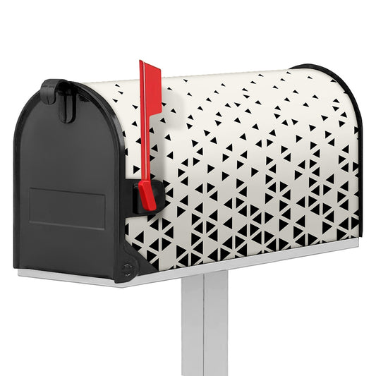 Black And White Geometric Pattern Print Mailbox Cover