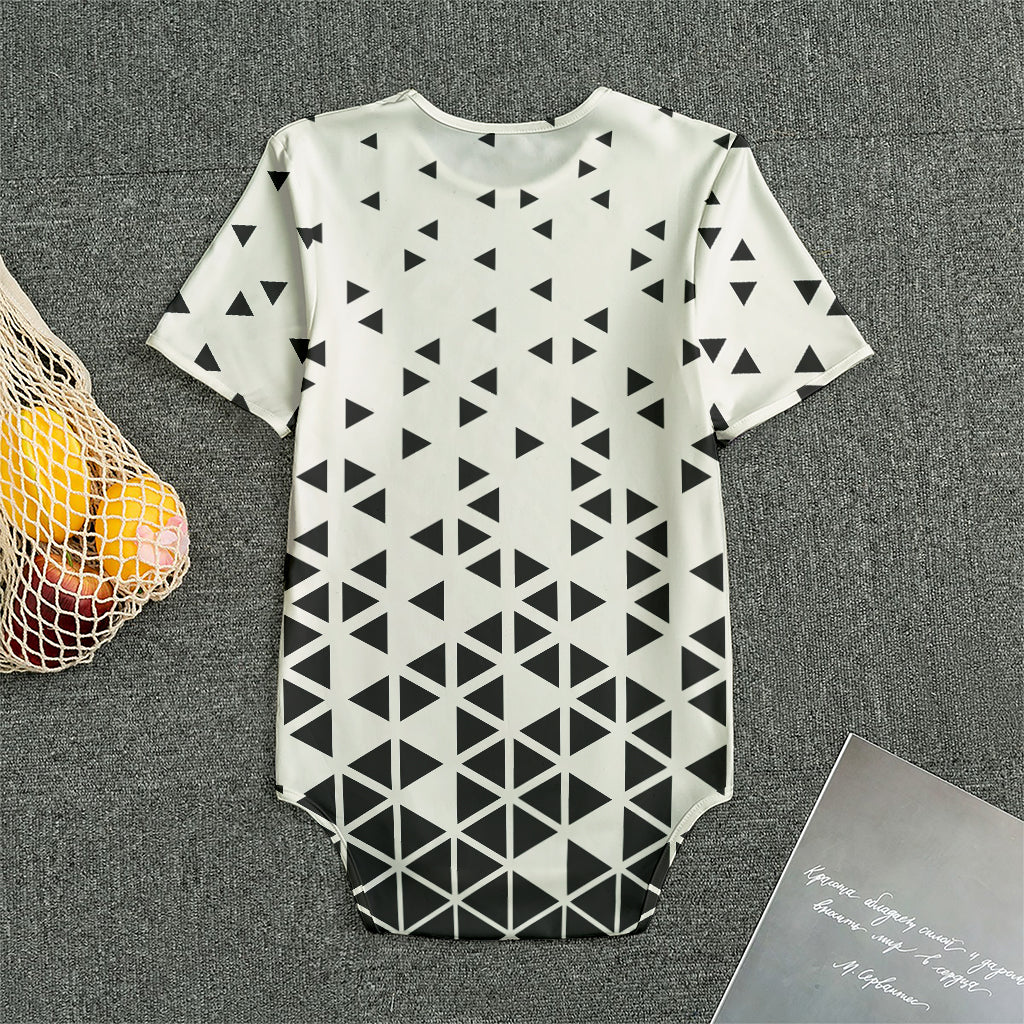 Black And White Geometric Pattern Print Men's Bodysuit