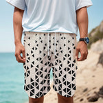 Black And White Geometric Pattern Print Men's Cargo Shorts