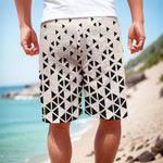 Black And White Geometric Pattern Print Men's Cargo Shorts
