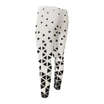Black And White Geometric Pattern Print Men's Compression Pants
