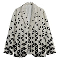 Black And White Geometric Pattern Print Men's Cotton Blazer