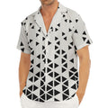 Black And White Geometric Pattern Print Men's Deep V-Neck Shirt