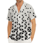 Black And White Geometric Pattern Print Men's Deep V-Neck Shirt