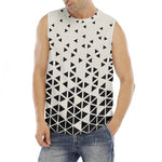 Black And White Geometric Pattern Print Men's Fitness Tank Top