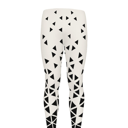 Black And White Geometric Pattern Print Men's leggings