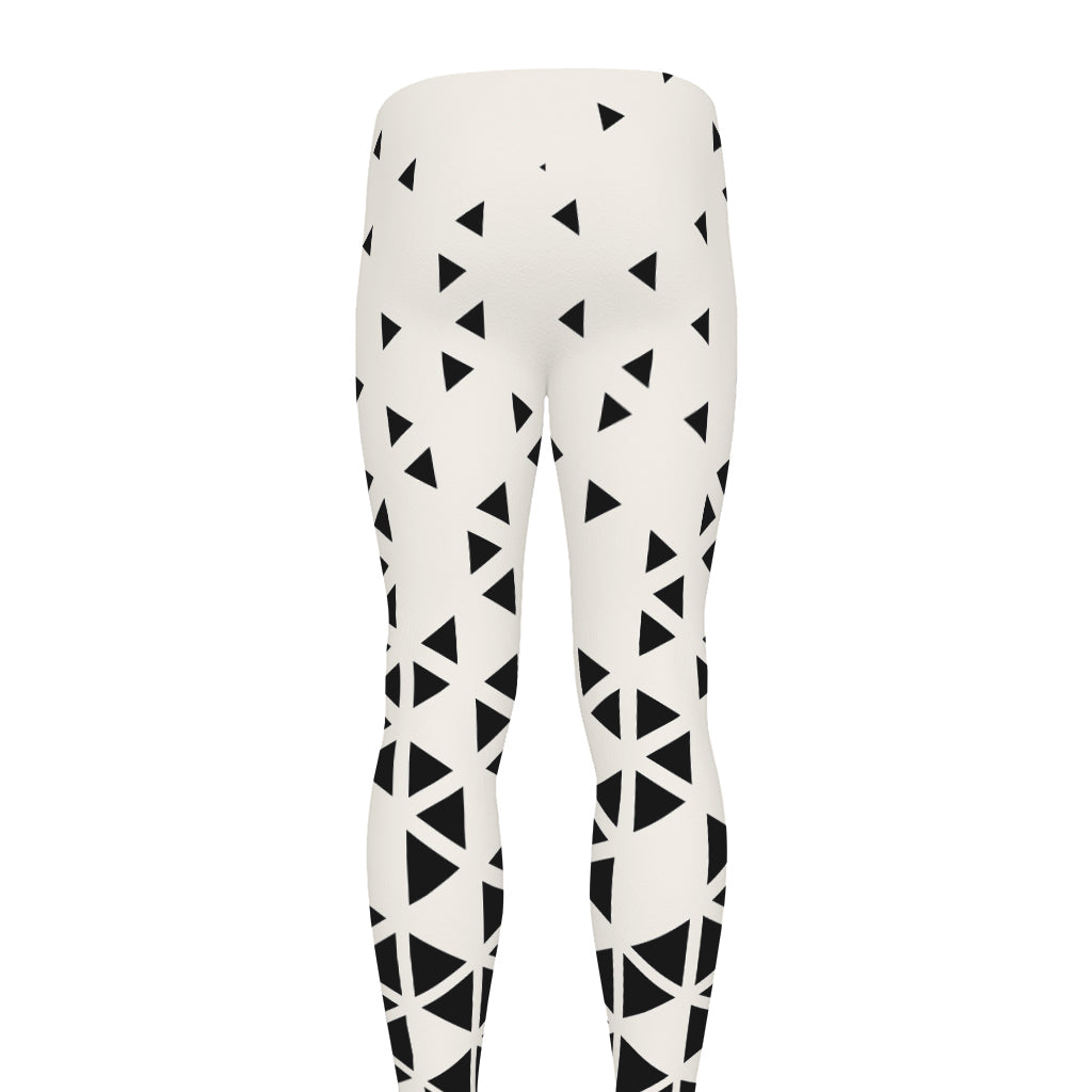 Black And White Geometric Pattern Print Men's leggings