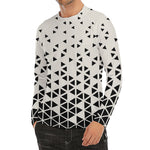 Black And White Geometric Pattern Print Men's Long Sleeve Rash Guard