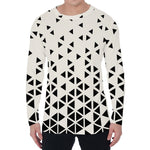 Black And White Geometric Pattern Print Men's Long Sleeve T-Shirt