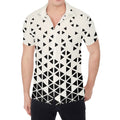 Black And White Geometric Pattern Print Men's Shirt