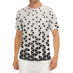 Black And White Geometric Pattern Print Men's Short Sleeve Rash Guard