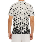 Black And White Geometric Pattern Print Men's Short Sleeve Rash Guard