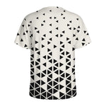 Black And White Geometric Pattern Print Men's Sports T-Shirt