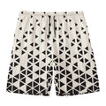 Black And White Geometric Pattern Print Men's Swim Trunks