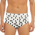 Black And White Geometric Pattern Print Men's Triangle Swim Briefs