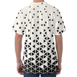 Black And White Geometric Pattern Print Men's Velvet T-Shirt