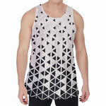 Black And White Geometric Pattern Print Men's Velvet Tank Top