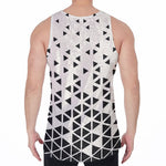 Black And White Geometric Pattern Print Men's Velvet Tank Top