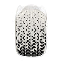 Black And White Geometric Pattern Print Mesh Laundry Hamper