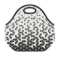 Black And White Geometric Pattern Print Neoprene Lunch Bag