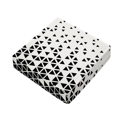 Black And White Geometric Pattern Print Outdoor Seat Cushion Cover