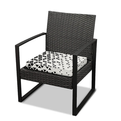 Black And White Geometric Pattern Print Outdoor Seat Cushion Cover