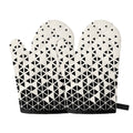 Black And White Geometric Pattern Print Oven Mitts
