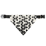 Black And White Geometric Pattern Print Over The Collar Dog Bandana