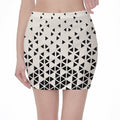 Black And White Geometric Pattern Print Pencil Mini Skirt