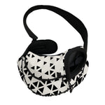 Black And White Geometric Pattern Print Pet Sling Carrier