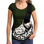 Black And White Geometric Pattern Print Pet Sling Carrier