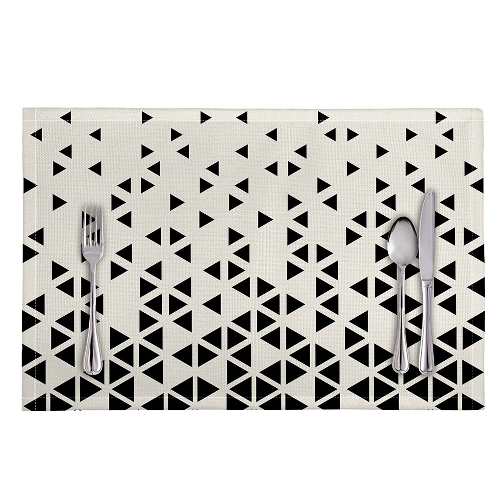 Black And White Geometric Pattern Print Placemat