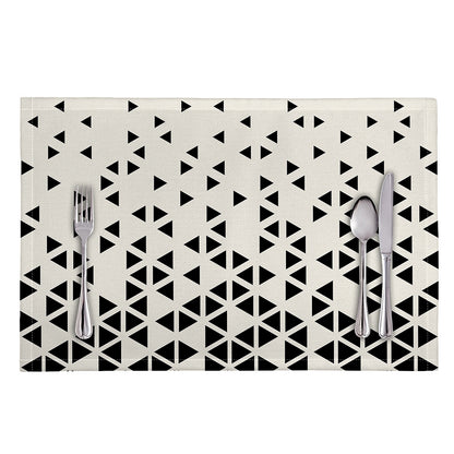 Black And White Geometric Pattern Print Placemat