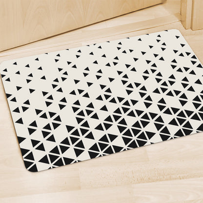 Black And White Geometric Pattern Print Polyester Doormat