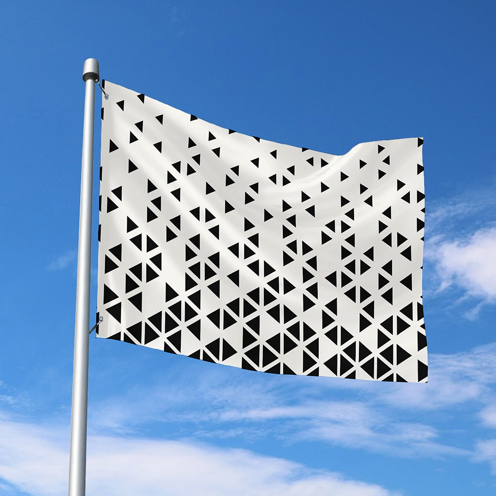 Black And White Geometric Pattern Print Polyester Flag