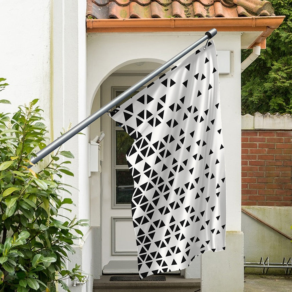 Black And White Geometric Pattern Print Polyester Flag