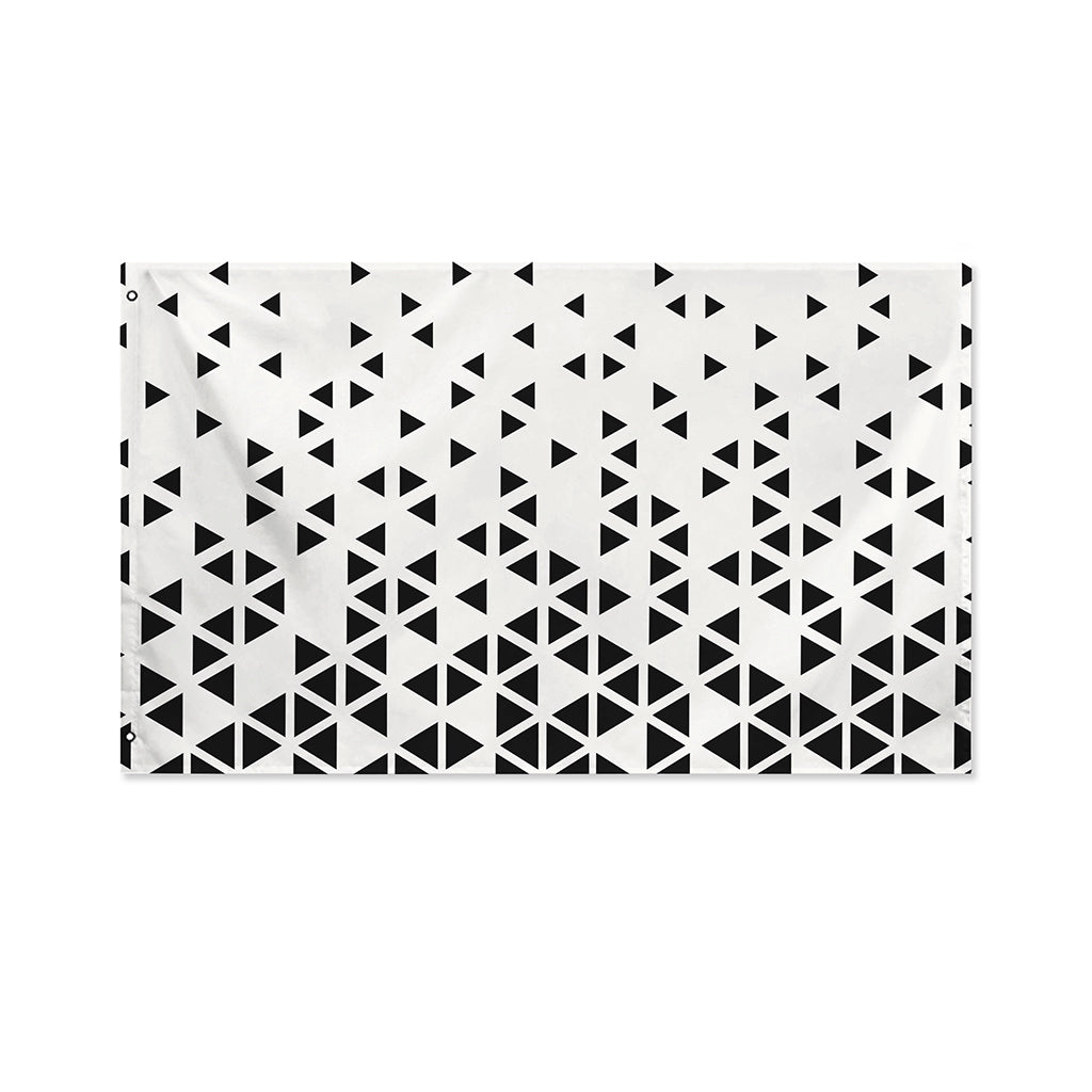 Black And White Geometric Pattern Print Polyester Flag