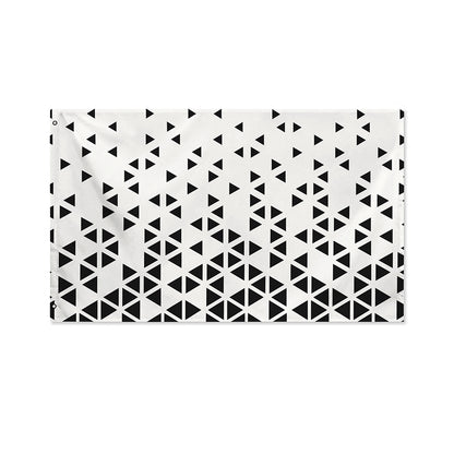 Black And White Geometric Pattern Print Polyester Flag