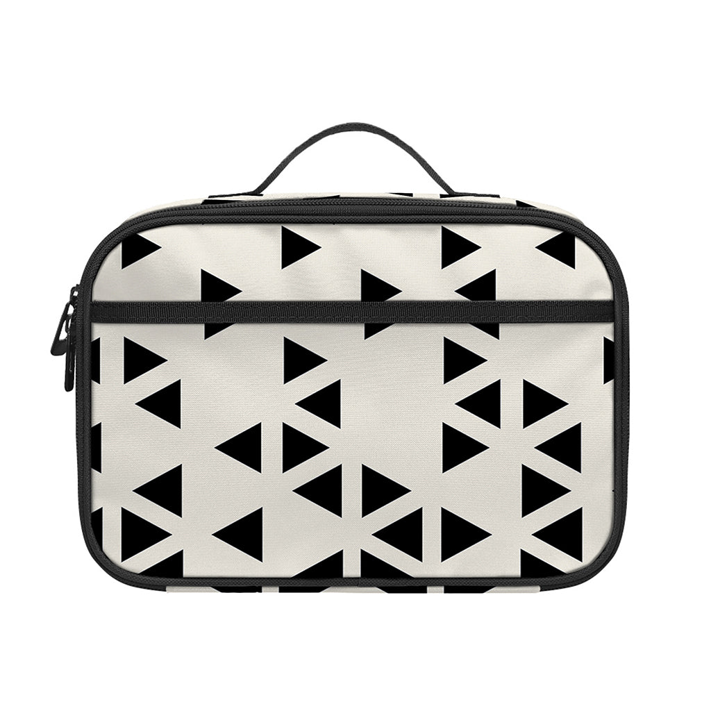 Black And White Geometric Pattern Print Portable Lunch Bag