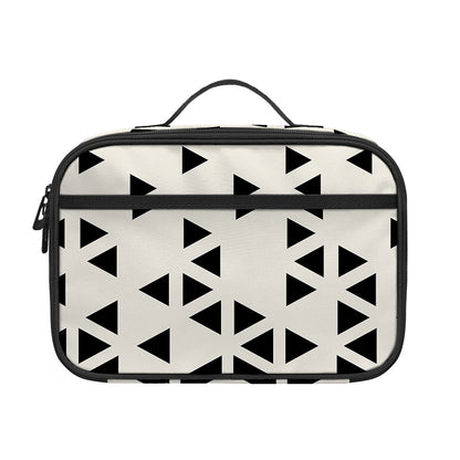 Black And White Geometric Pattern Print Portable Lunch Bag