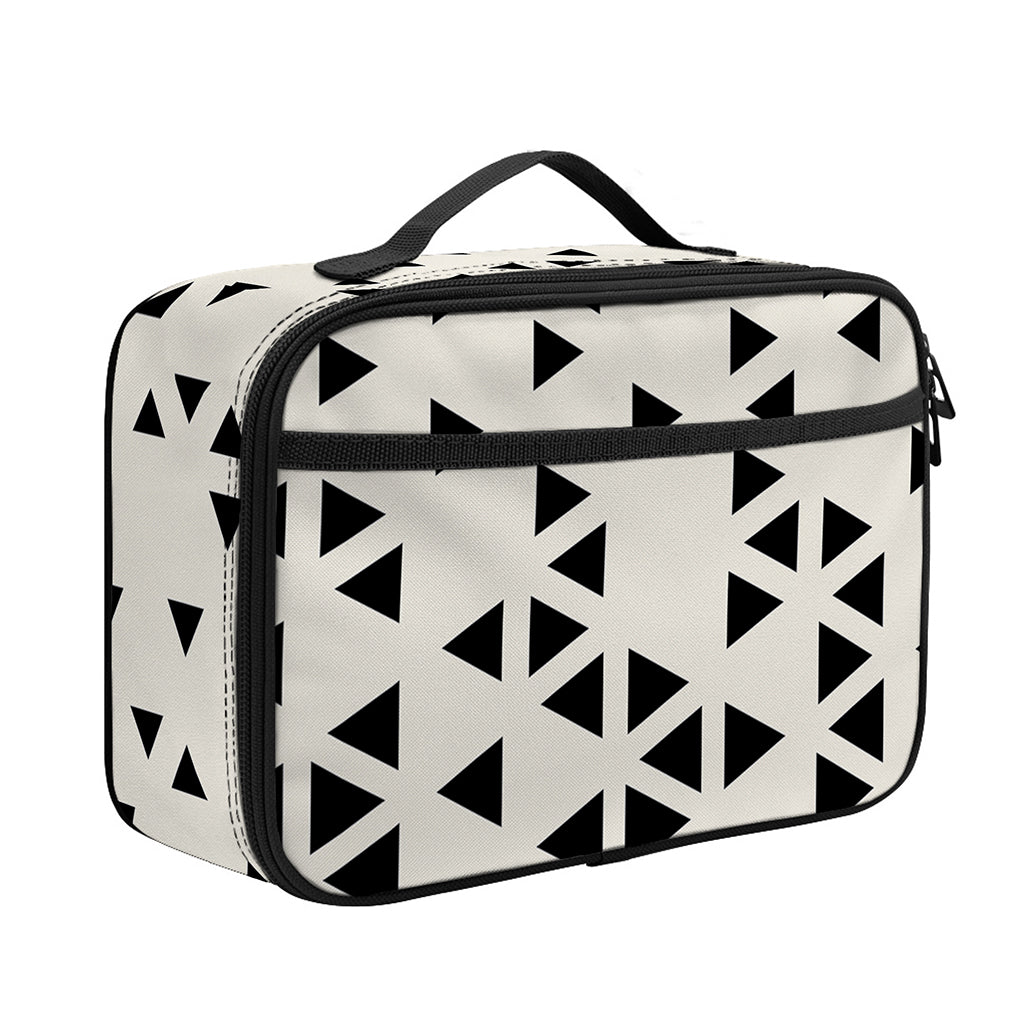 Black And White Geometric Pattern Print Portable Lunch Bag