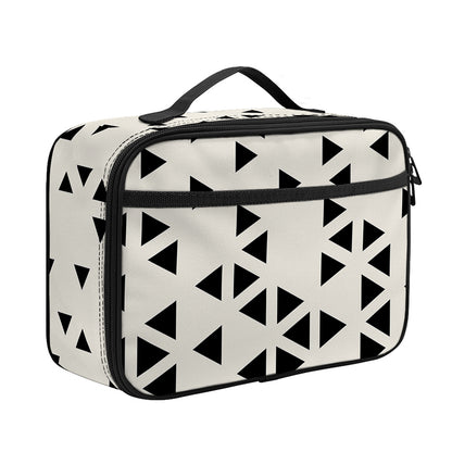 Black And White Geometric Pattern Print Portable Lunch Bag