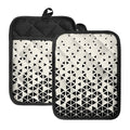 Black And White Geometric Pattern Print Pot Holders With Pocket