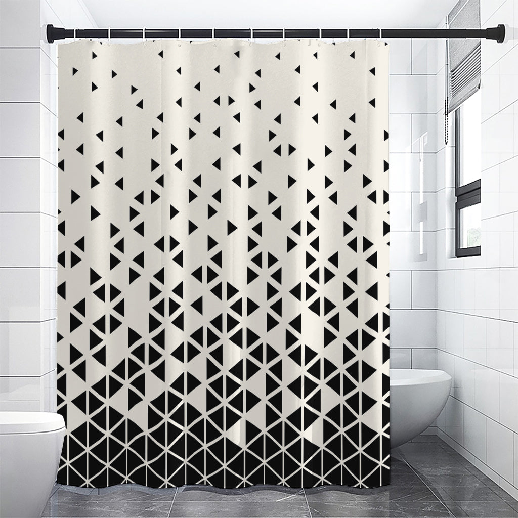 Black And White Geometric Pattern Print Premium Shower Curtain