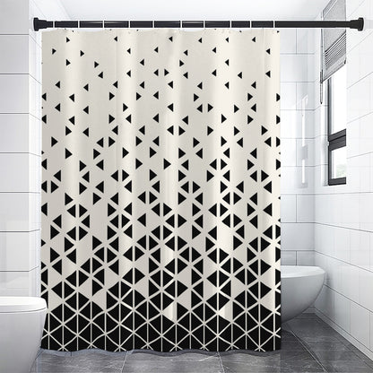 Black And White Geometric Pattern Print Premium Shower Curtain